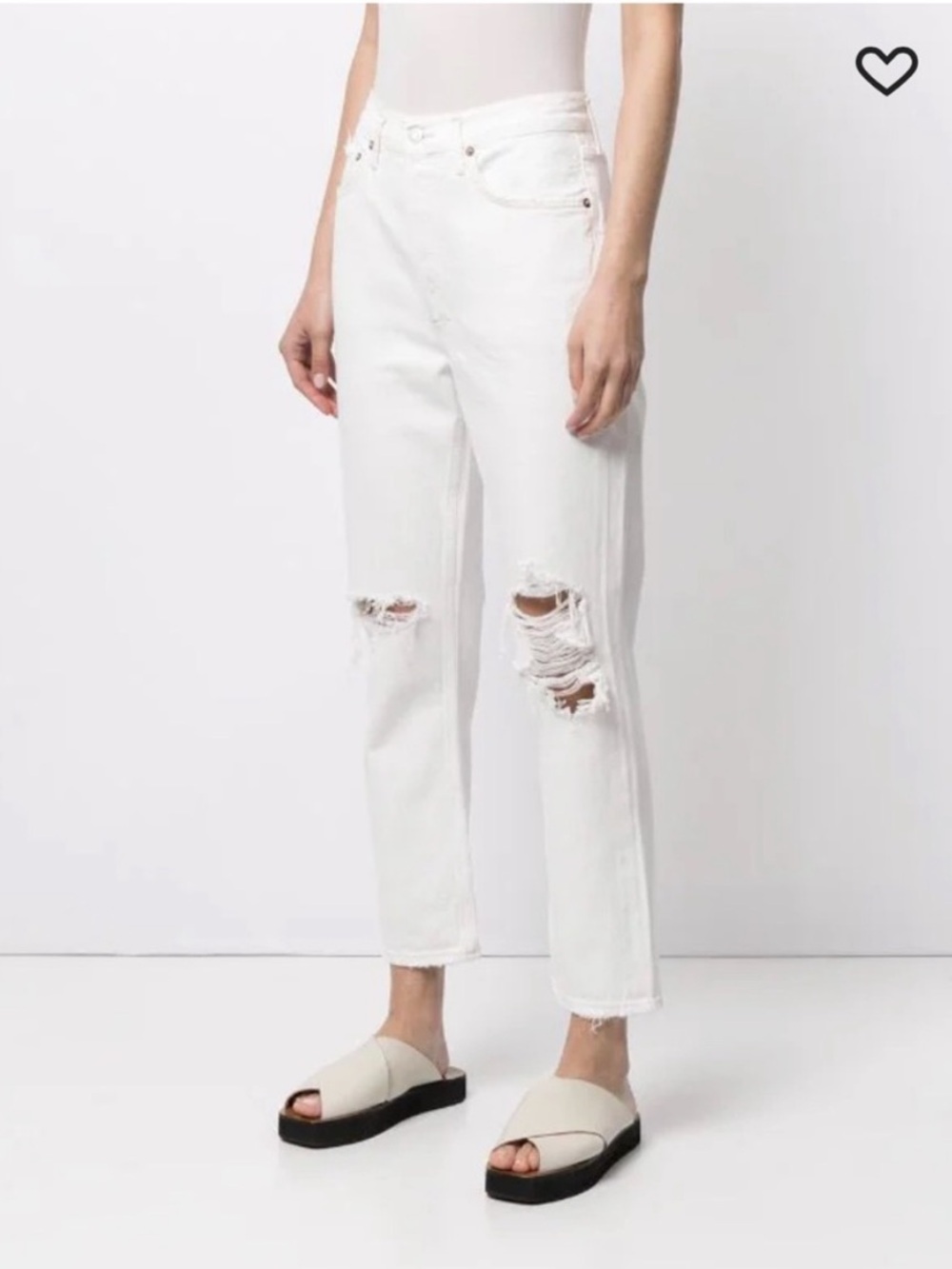 AGOLDE Riley High Rise Straight Crop in VEIL White NWT